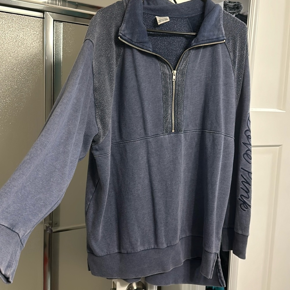 PINK oversized 1/4 zip pullover